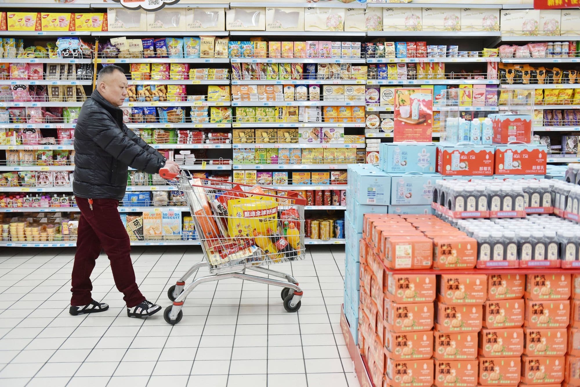 China Wirtschaft, China Preise: Einkaufen in einem Supermarkt in China